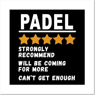 Funny Padel Review 5 Star Rating Practice Gag Gift Posters and Art